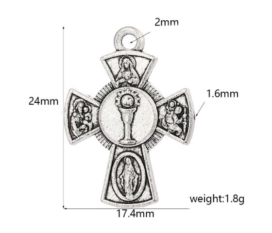 Кулон Хрест Чаша Евхаристия, 24мм, колір срібло (2311) 2311 фото
