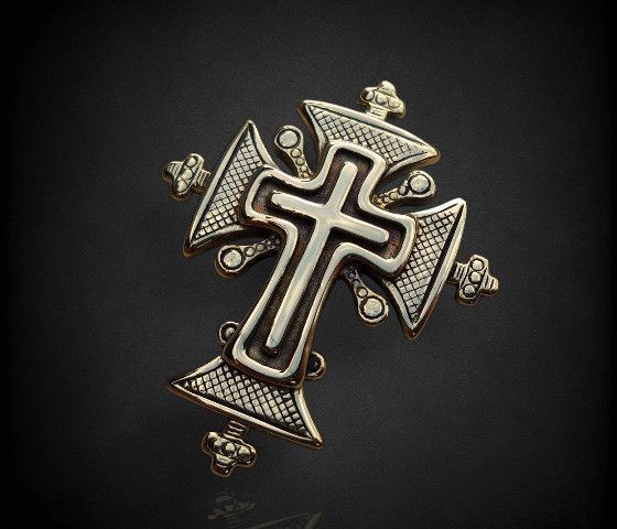 Зґардовий хрестик, 32х26мм, бронза антична (39552) 39552 фото