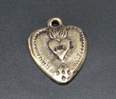Кулон Сердце Иисуса, 20х15мм, бронза античная (56132) 56132 фото