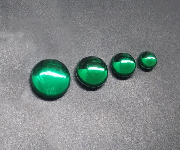 Кабошон зеленый насыщенный полупрозрачный, d=4 мм (35345) 35345 фото