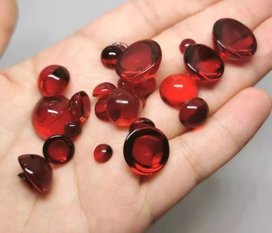 Кабошон темно красный гранат, d=4 мм, стекло (40524) 40524 фото