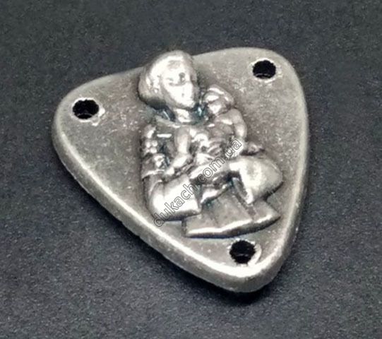 Конектор для розарію св. Антоній з немовлям Ісусом, античне срібло (3890) 3890 фото
