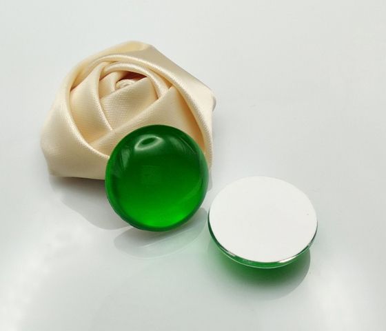 Кабошон зеленый изумруд, d=20 мм, стекло (60918) 60918 фото