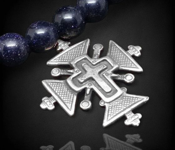Зґардовий хрестик, 35х29, срібло античне (58781) 58781 фото