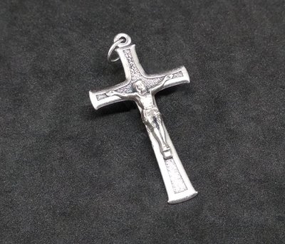 Кулон Хрест Розп'яття католицьке, 42мм, срібло античне (4671) 4671 фото