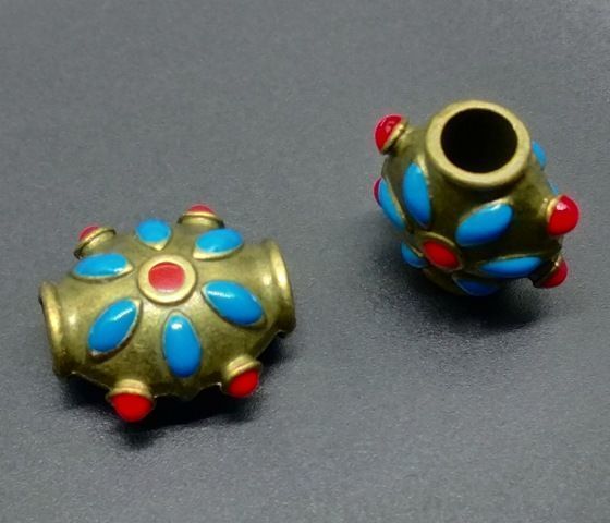 Бусина Цветок Тибета, 17мм, эмаль, отверстие 7мм, цвет бронза (7234) 7234 фото