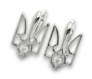 Швензи Тризуб, 19х11мм, срібло, 1 пара (9762) 9762 фото