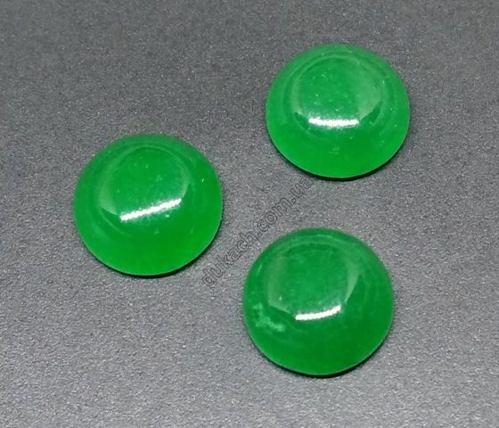 Кабошон Жадеїт зелений, d=10,1 мм (3682) 3682 фото