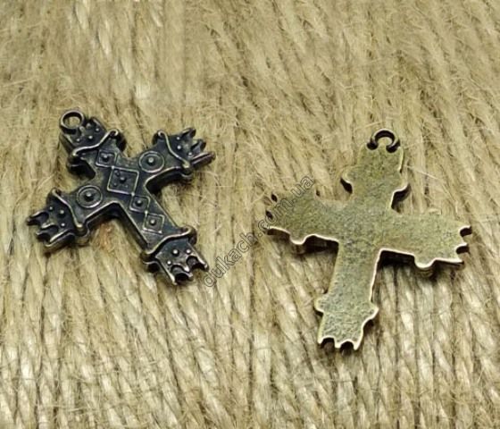 Згардовый крестик Вышиванка, 25мм, бронза античная (2846) 2846 фото
