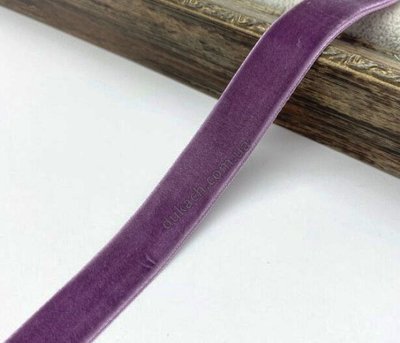 Стрічка Оксамит 15мм, лаванда (фіолетовий). За 1м  (7004) 7004 фото