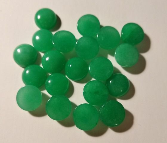 Кабошон Жадеит зеленый, d=10 мм (3632) 3632 фото