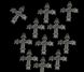 Зґардовий хрестик Вишиванка, 25мм, срібло античне (6466) 6466 фото 2