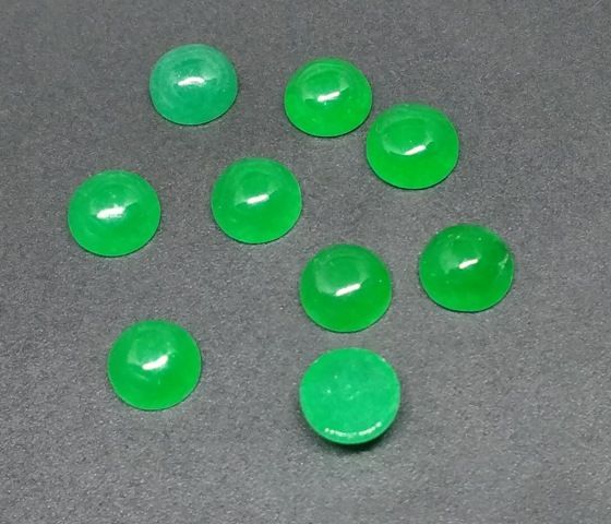 Кабошон Жадеит зеленый, d=6 мм (3576) 3576 фото