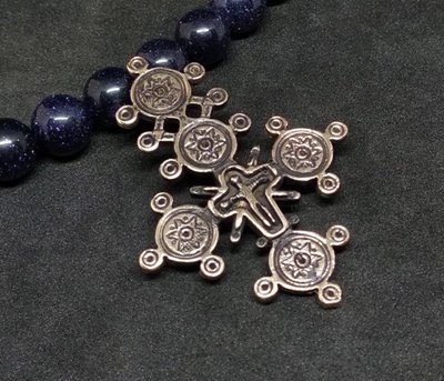 Згардовий хрестик Зоря, 43х32мм, бронза антична (18632) 18632 фото