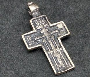 Зардовый кулон Старинный крест, 49х25мм, бронза античная (56052) 56052 фото