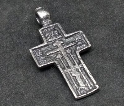 Згардовий кулон Старовинний хрест, 49х25мм, срібло античне (56051) 56051 фото
