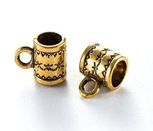 Бейл Циліндр з Хрестиками, 7мм, золото античне (45641) 45641 фото