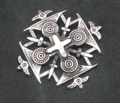 Згардовий рівнокінцевий хрест Щит, 38мм, срібло античне (42121) 42121 фото