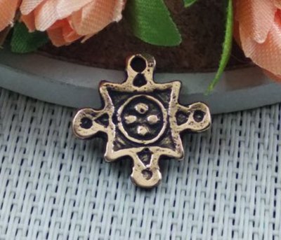 Згардовий Солярний хрест, 19х19мм, бронза антична (22102) 22102 фото