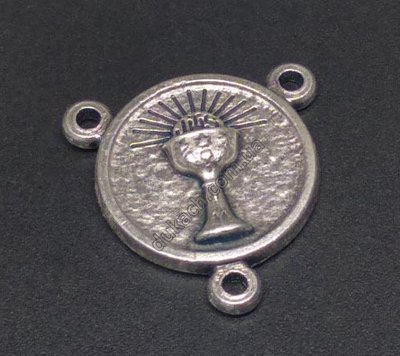 Конектор для розарію Чаша Потир, античне срібло (3818) 3818 фото