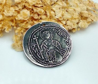 Кулон-монета Срібляник Святополка (Петор), 30мм, без вушка, срібло античне (22491) 22491 фото
