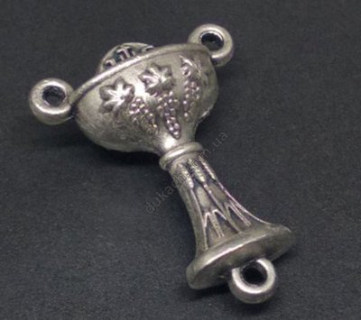 Конектор для розарію Чаша Потир, античне срібло (3868) 3868 фото