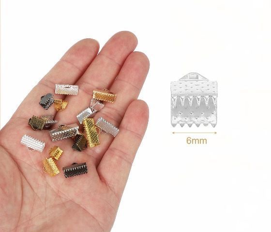 Затиск для стрічок, 6мм, колір срібло (9349) 9349 фото