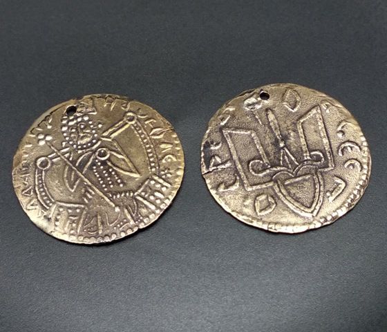 Кулон-монета Серебряник Тризуб, 25мм, бронза античная (22182) 22182 фото