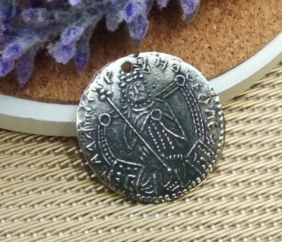 Кулон-монета Срібляник Тризуб, 25мм, срібло античне (22181) 22181 фото