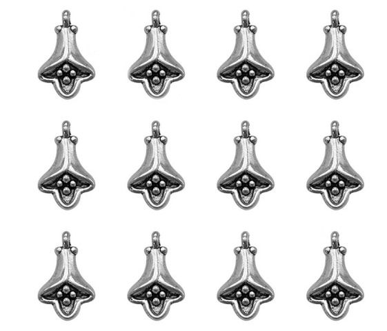 Кулон-підвіска Бутон Лілеї, 13х8 мм, срібло античне (8097) 8097 фото