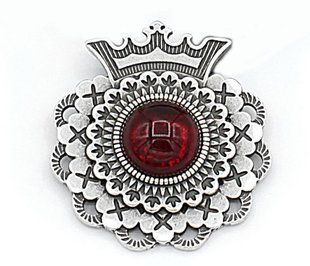 Підвіска дукач Панагія велика, 42х40мм, срібло, рубін (1480) 1480 фото