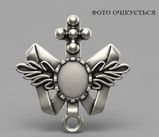 Бант для дукача Метелик, 34х33мм, срібло античне (98351) 98351 фото