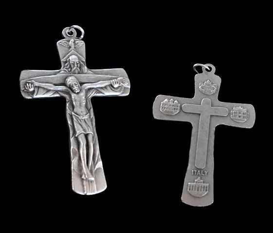 Кулон Хрест Свята Трійця, 43мм, срібло античне (7310) 7310 фото