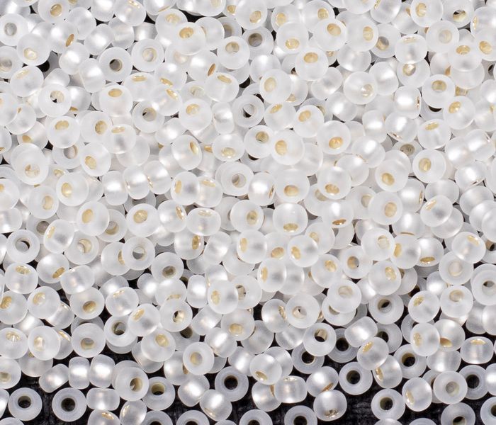 Бісер 78102m, 10/0, кришталевий, матовий, прокрас срібло, прозорий, Preciosа. За 1г 781021 фото
