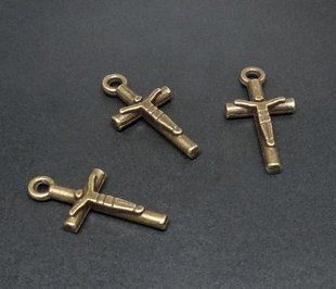Кулон Хрест Розп'яття, 19х9мм, колір бронза (3710) 3710 фото